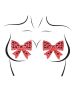 Rhinestone Bow Nipple Jewels -  One Size - Red