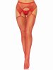 Industrial Net Stocking With O-Ring and Attached  Garter Belt - One Size - Red