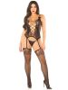 2pc Cami with Attached Stockings, G-String