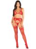 3pc Lace Bra Top, G-String, and Stockings
