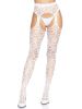 Heart Net Suspender Pantyhose - One Size - White