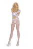 Sheer Crotchless Pantyhose - 1x/3x  - White