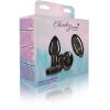 Cheeky Charms - Rechargeable Vibrating Metal Butt  Plug With Remote Control - Gunmetal - Small