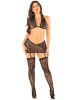 3pc Bra Top, Garter Skirt, and Stockings